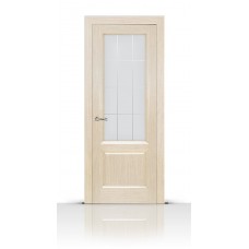 Дверь СитиДорс модель Малахит-1 цвет Белёный дуб стекло