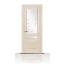 Дверь СитиДорс модель Малахит-2 цвет Белёный дуб стекло