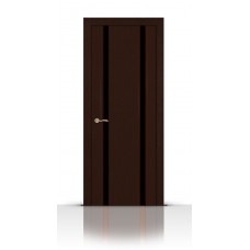 Дверь СитиДорс модель Циркон-2 цвет Венге триплекс чёрный
