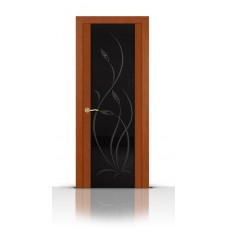 Дверь СитиДорс модель Янтарь цвет Анегри темный триплекс чёрный
