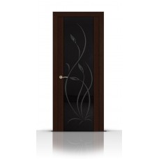 Дверь СитиДорс модель Янтарь цвет Венге триплекс чёрный
