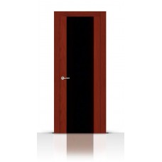 Дверь СитиДорс модель Циркон-3 цвет Красное дерево триплекс чёрный