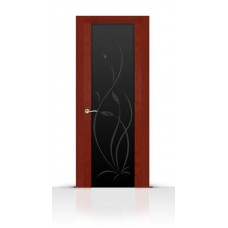 Дверь СитиДорс модель Янтарь цвет Красное дерево триплекс чёоный