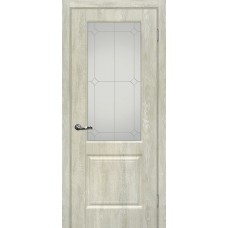 Дверь МариаМ Версаль-1 Дуб седой стекло контур серебро
