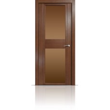 Дверь Мильяна Qdo-D Дуб палисандр стекло бронзовое