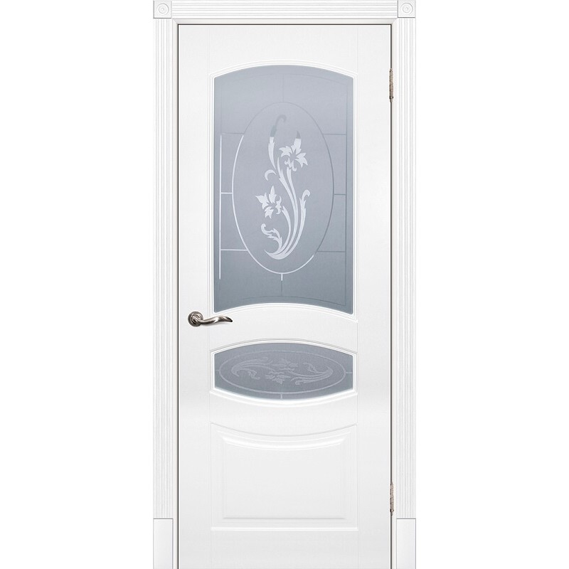 Межкомнатная дверь крашенная дверь Смальта-02 эмаль белая RAL 9003 ДО